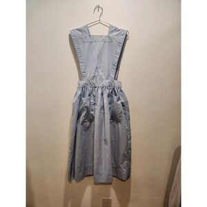 Vintage Hoover NY Blue Striped Pinafore Apron Dress Cottagecore M